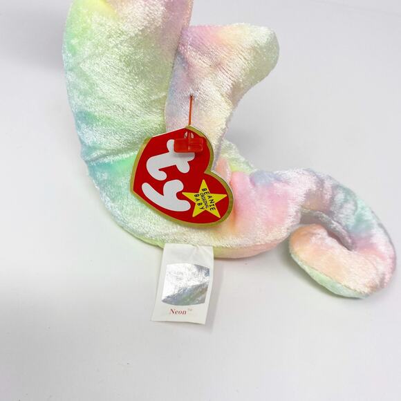 TY Vintage Seahorse "Neon" Beanie Baby - Picture 7 of 8